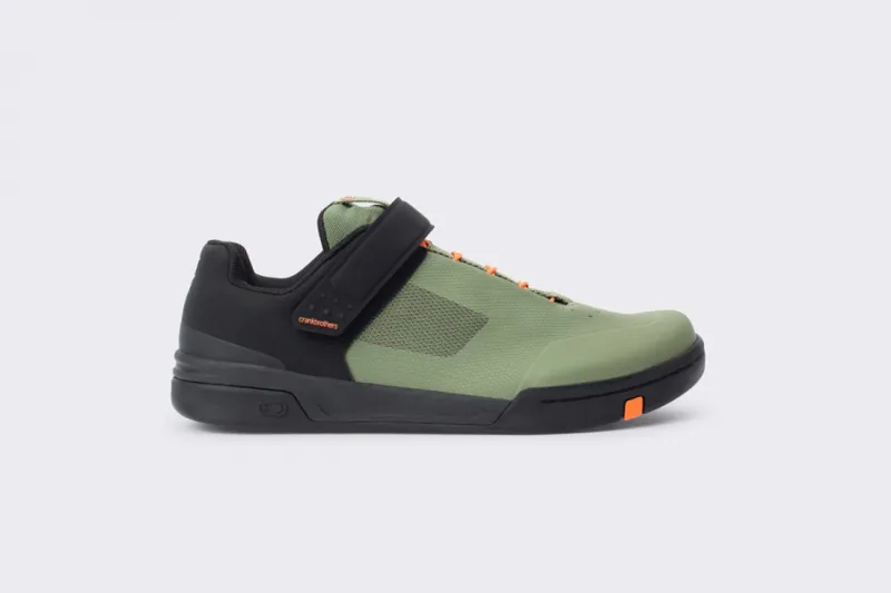 Crank Brothers Stamp Speedlace MTB Shoe in Green and Orange-1